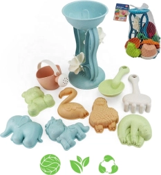 Woopie Green ekološki komplet za pesek z mlinom in zalivalko, 10 delov