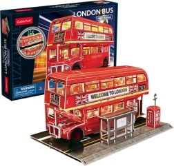 3D puzzle CubicFun londonski avtobus z LED osvetlitvijo – 72 kosov