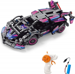 Komplet za sestavljanje rožnatega RC avtomobila na daljinsko upravljanje 19 cm – 323 delov