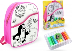 Barvni nahrbtnik Roza s Krtekom, 30 cm in 8 flomastrov