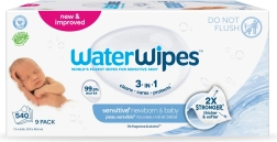 WaterWipes vlažilni robčki za novorojenčke in otroke 3 v 1, 9 × 60 kosov