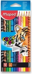 MAPED trikotne barvice Color'Peps Animals, 12 kos