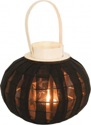 Lesen črn lampijon za svečko 22 cm