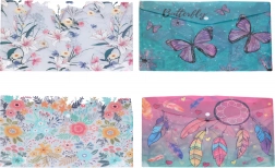 Plastična mapa za dokumente z gumbom 35 × 25 cm – mešanica motivov