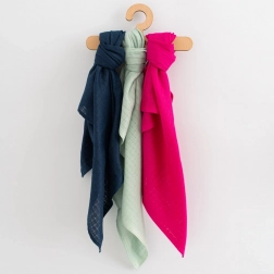 barvane bombažne plenice New Baby 70 × 80 cm, 3 kosi – za deklice