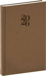 NOTIQUE dnevnik Essenza 2026, lešnikova barva, 15 x 21 cm