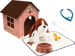 Plišasti kužek z uto in torbico 18 cm