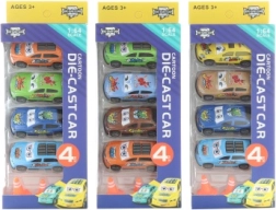 set kovinskih avtomobilčkov s stožci 4 kosi