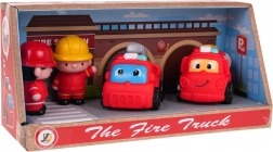 Komplet gasilcev z vozili za otroke