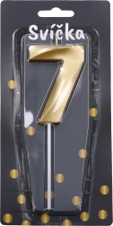 Zlata svečka v obliki številke 7