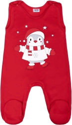 Bombažne hlačke z naramnicami New Baby Winter Penguin 80 (9–12 m)