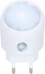 Nočna LED luč za vtičnico s senzorjem mraka, bela