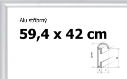 Aluminijast okvir za sestavljanke in plakate A2 59,4 × 42 cm – srebrn