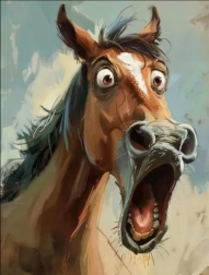 Diamantno slikanje Začudeni konj 30 × 40 cm
