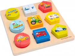 Lesena vstavljanka puzzle - prevozna sredstva
