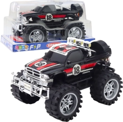 Terensko vozilo z zadnjim pogonom, velika kolesa, rdeče‑črno