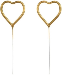 Zlate iskrice v obliki srca, 16,5 cm – 2 kosa