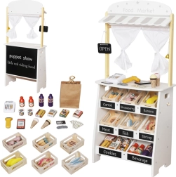 Lesena otroška trgovina in gledališče 2v1