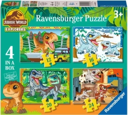 Sestavljanka Jurski svet 4v1 za otroke (12, 16, 20, 24 koščkov) RAVENSBURGER