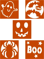 Komplet halloween šablon – 5 kosov