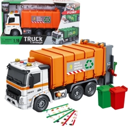 Interaktivno smetarsko vozilo Woopie z zvočnimi in svetlobnimi učinki v merilu 1:16