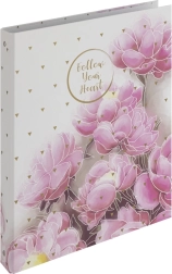 Zvezek A4 z laminacijo, 4 obročki, Romantic magnolije