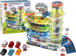 Interaktivni večnivojski parkirni set za avtomobilčke z lučkami in zvoki