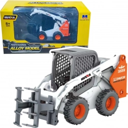 Kovinski kolesni nakladač z grabljami 1:50 bel