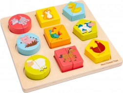 Leseno vstavljivo sestavljanka Oblike in Živali