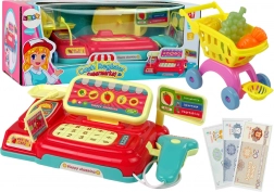 Otroška blagajna s nakupovalno košarico in skenerjem