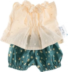 Komplet oblačil za punčko 38 cm – kremne pikice