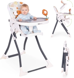 Zložljiv otroški hranilni stolček z igračami ecotoys