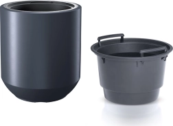 Cvetlični lonec z vložkom HEOS, antracit, premer 39 cm