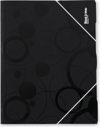 mapa z elastiko A4 black and white, črna