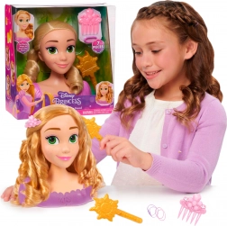 Glava za česanje PRINCESA DISNEY RAPUNZEL – styling komplet z dodatki