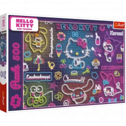 Sestavljanka 500 Neon HELLO KITTY Trefl