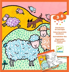 Djeco zabavna škatlica z pobarvankami in igrami Kmetija