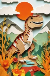 Puzzle papirnata umetnost: Dinosaverji 160 koščkov