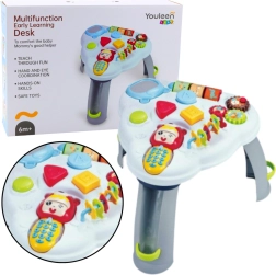 Interaktivna trikotna izobraževalna mizica s telefonom, lučmi in zvoki