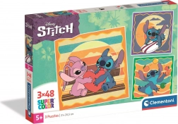 Clementoni puzzle Stitch: prijazni vesoljec 3×48 koščkov