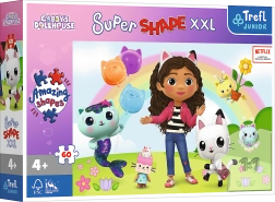 Puzzle XXL z veselimi prijatelji Gabi - Gabijina mačja hišica