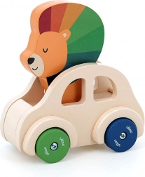 Leseno avtomobilček s trobljo Lev od Vilac