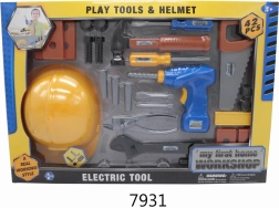 Otroški komplet orodja s čelado, 42 kos