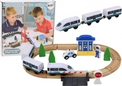 Lesena vlakovna proga z mostom in policijsko postajo 3,2 m