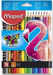 Trikotni barvice MAPED Color'Peps Animals, 18 kos