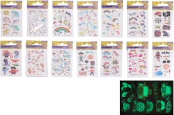 Tetovažni nalepki, ki svetita v temi 6 × 10,5 cm – mešanica samorogov in piratov