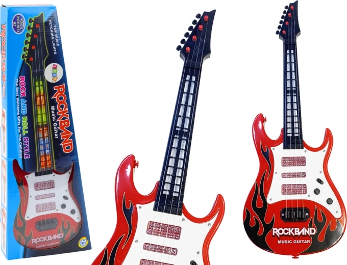 Otroška električna kitara z lučkami in melodijami rdeča