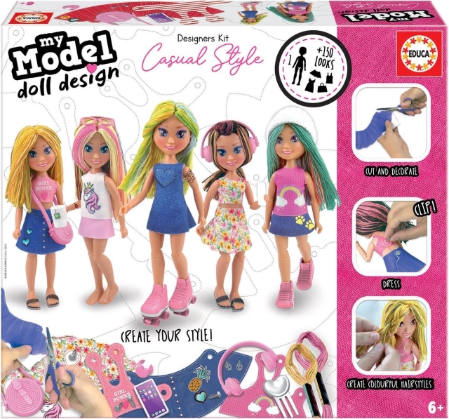 Ustvarjalni komplet EDUCA My Model Doll Design: ležeren slog