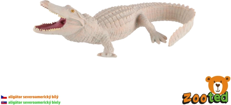 Figurica belega severnoameriškega aligatorja, 15 cm