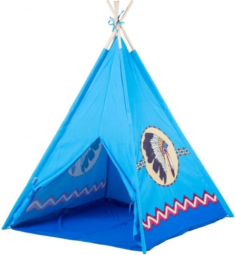 Otroški teepee šotor z oknom – Modra